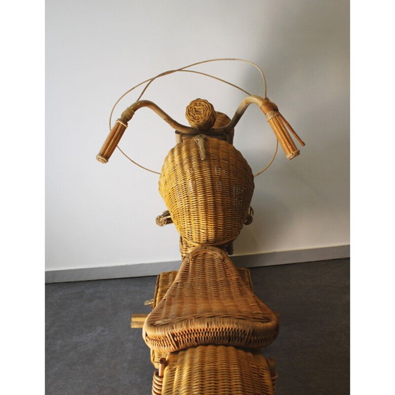 Image 1 of Vintage Harley Davidson motorcycle in rattan by Tom Dixon, 1990