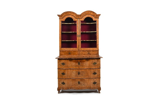 Antique Walnut Vitrine Cabinet