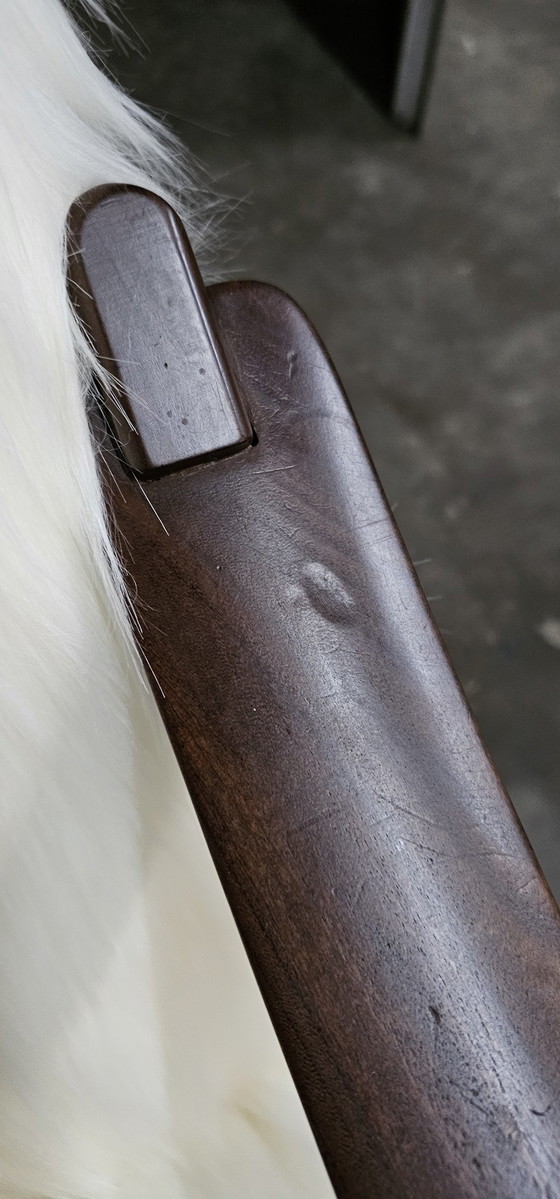 Image 1 of Vintage Teak 60'S Faux Fur Armchair