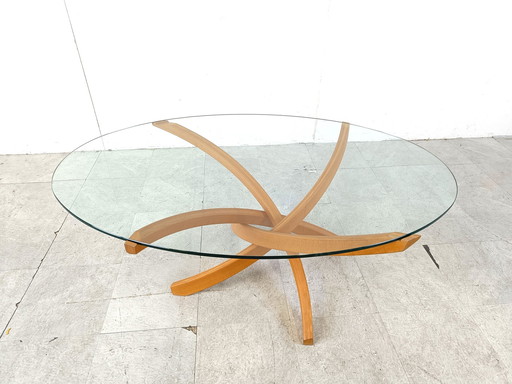 Beech wooden coffee table