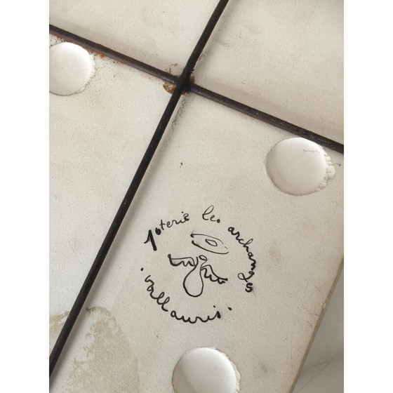 Image 1 of Vintage glazed ceramic decorative plate by Gilbert Valentin