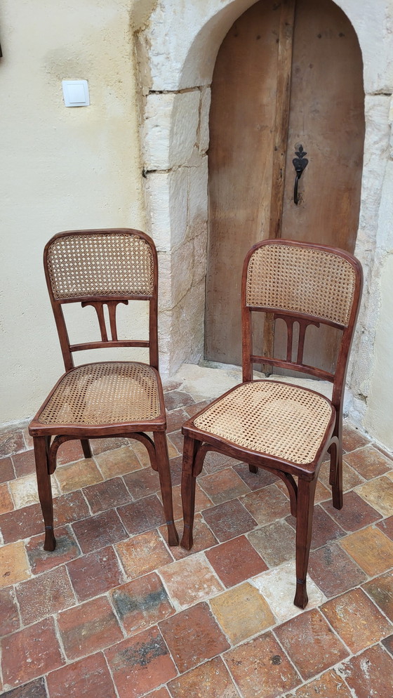 Image 1 of Art Nouveau Bentwood Chairs / Fischel (*2)