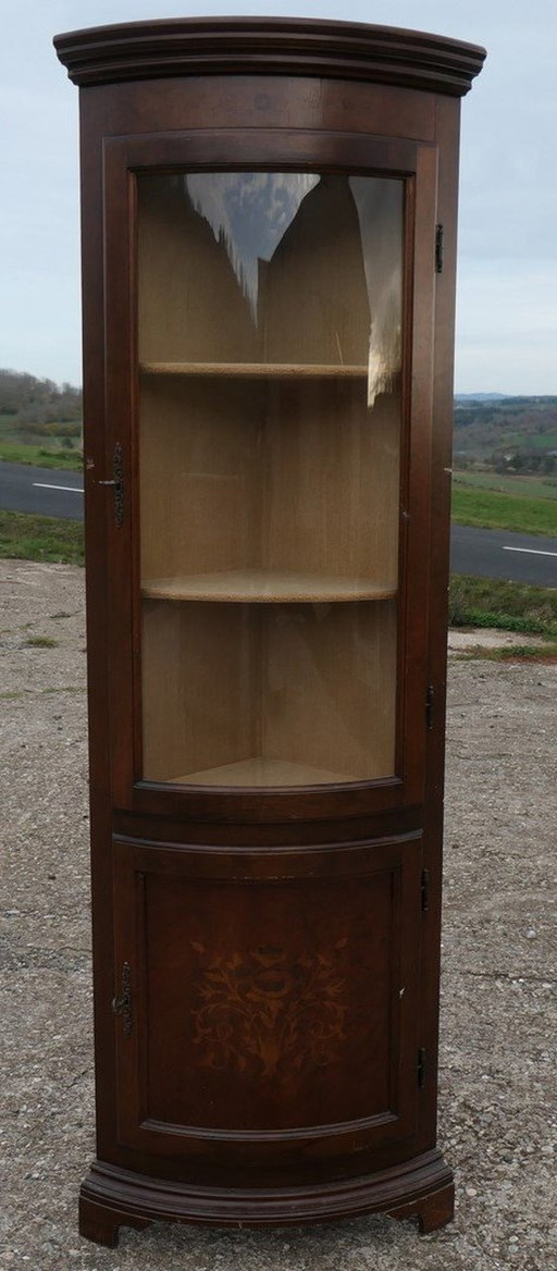 Glazed Beech Corner Cabinet