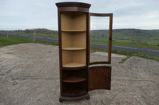 Glazed Beech Corner Cabinet