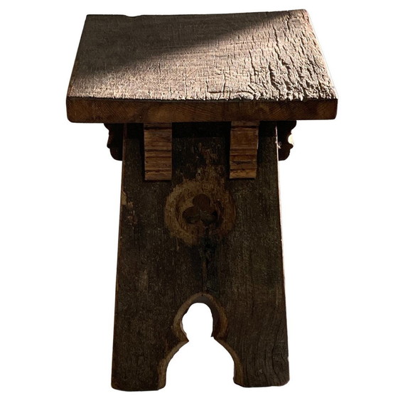 Image 1 of Brutalist Oak Stool