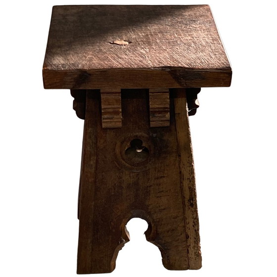 Image 1 of Brutalist Oak Stool