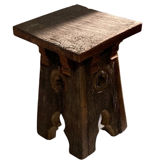 Image 1 of Brutalist Oak Stool