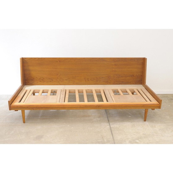 Image 1 of Vintage beech folding sofa bed for Drevotvar, Czechoslovakia 1970
