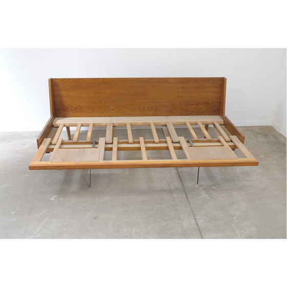 Image 1 of Vintage beech folding sofa bed for Drevotvar, Czechoslovakia 1970