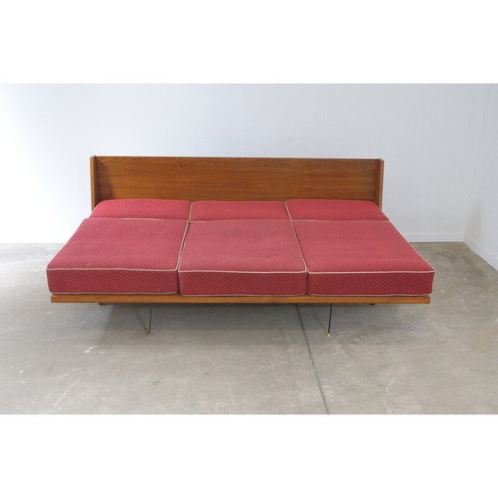 Image 1 of Vintage beech folding sofa bed for Drevotvar, Czechoslovakia 1970