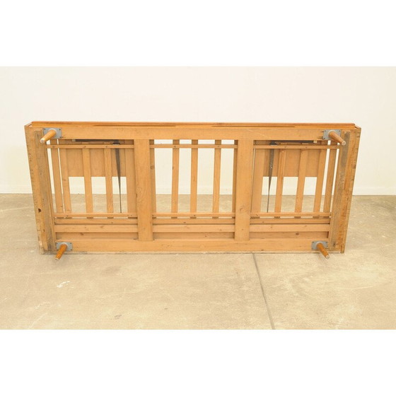 Image 1 of Vintage beech folding sofa bed for Drevotvar, Czechoslovakia 1970