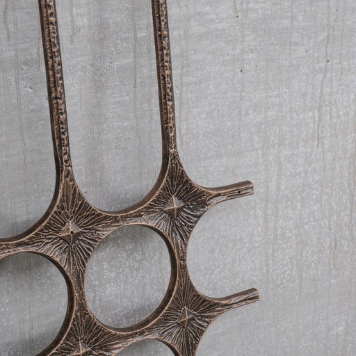 Brutalist vintage metal wall decorative artwork, Belgium 1960-1970s