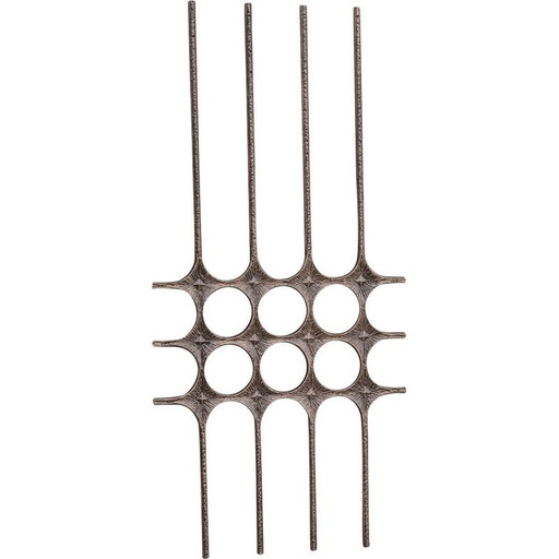 Brutalist vintage metal wall decorative artwork, Belgium 1960-1970s