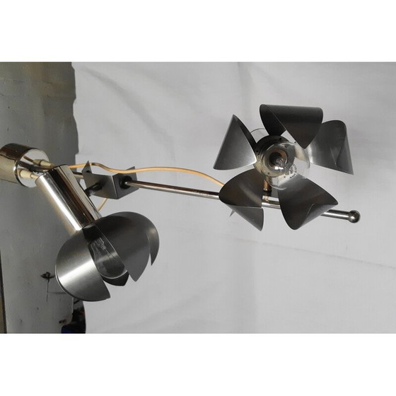 Image 1 of Vintage metal flower chandelier, 1970