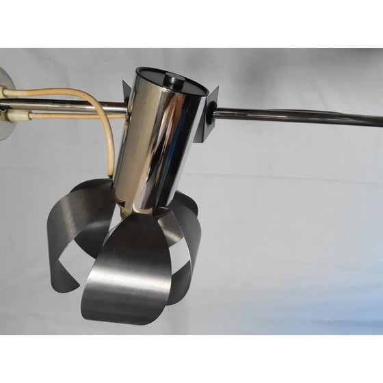 Image 1 of Vintage metal flower chandelier, 1970