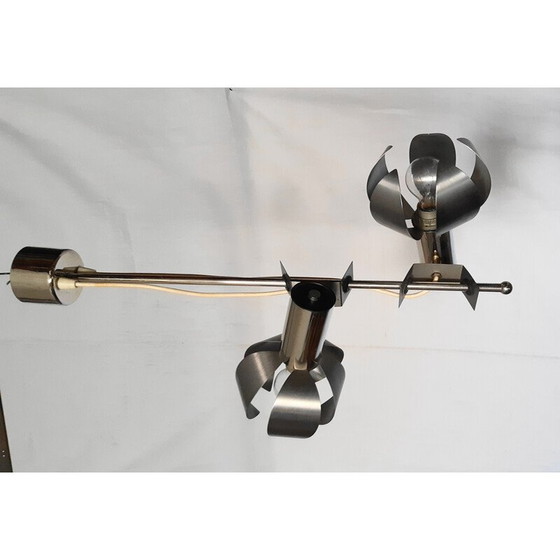 Image 1 of Vintage metal flower chandelier, 1970