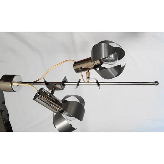 Image 1 of Vintage metal flower chandelier, 1970