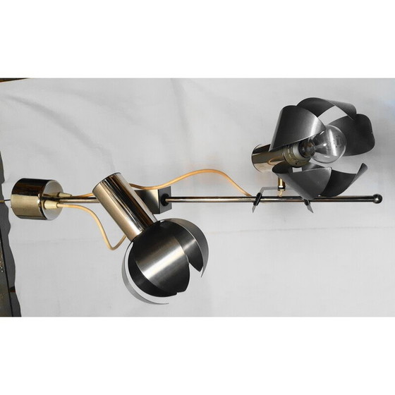 Image 1 of Vintage metal flower chandelier, 1970