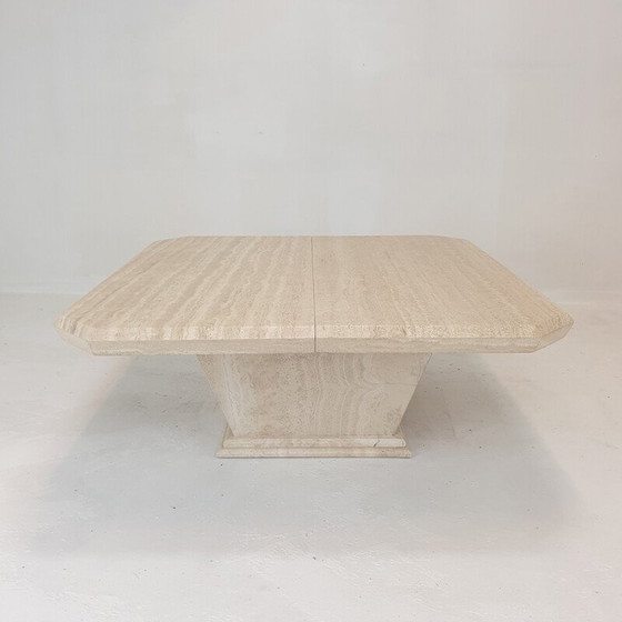 Image 1 of Vintage Italian travertine coffee table, 1980s