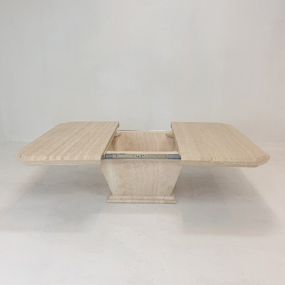 Image 1 of Vintage Italian travertine coffee table, 1980s