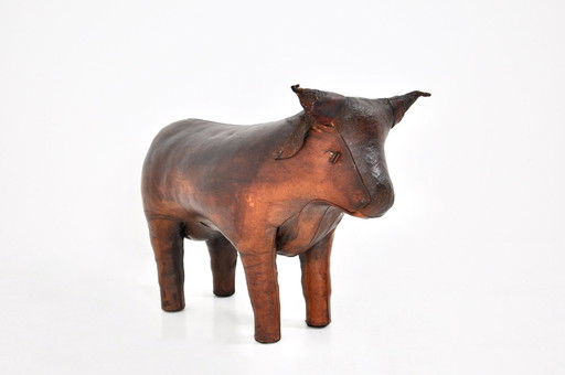 Leather Bull Stool By Dimitri Omersa, 1960S