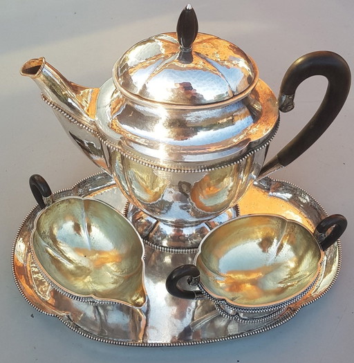 4X 800 Silver Tea Service With Tray