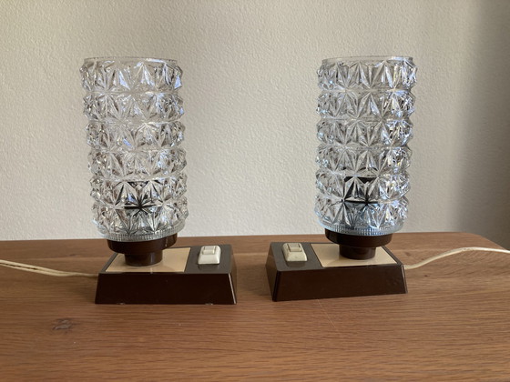 Image 1 of 2x Grandi lampade da comodino vintage / lampade da notte