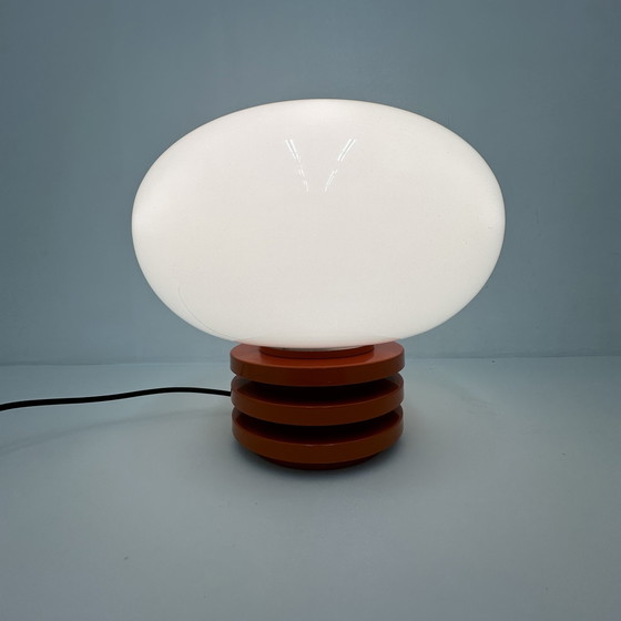 Image 1 of Doria Leuchten table lamp space age orange frosted glass 