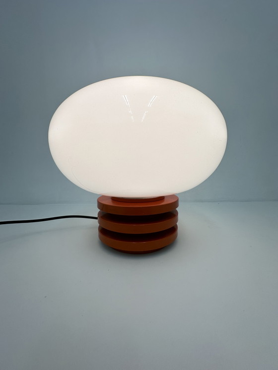 Image 1 of Doria Leuchten table lamp space age orange frosted glass 