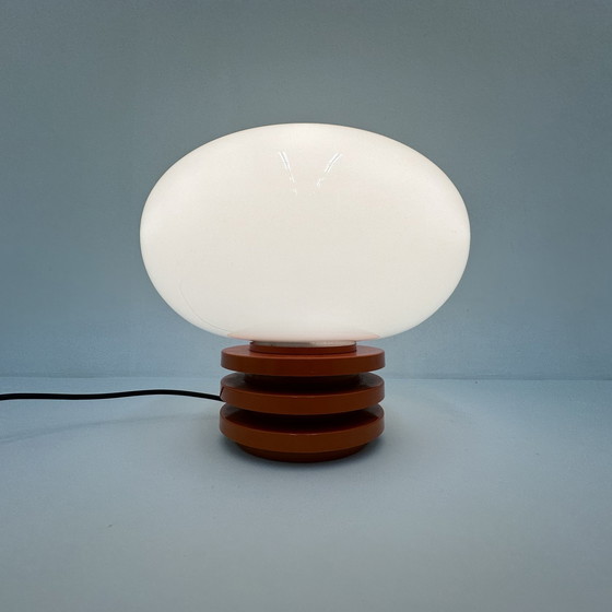 Image 1 of Doria Leuchten table lamp space age orange frosted glass 