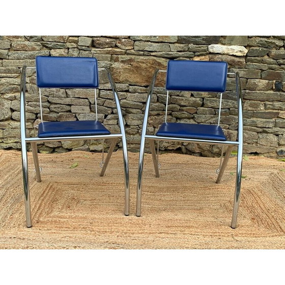 Image 1 of Coppia di sedie blu vintage