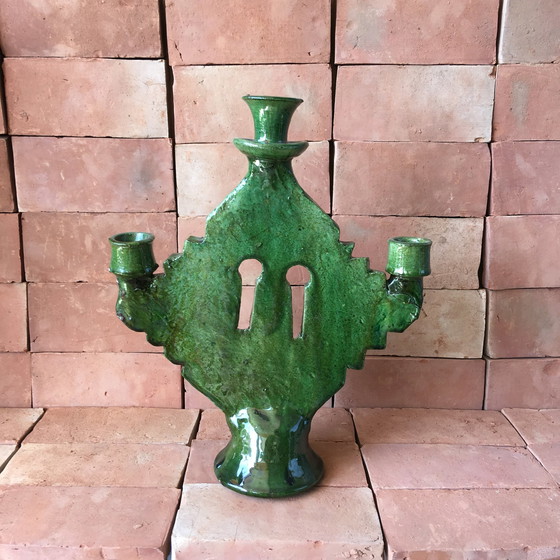 Image 1 of Tamegroute Pottery Candlestick