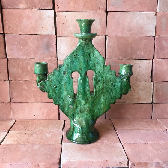 Image 1 of Tamegroute Pottery Candlestick