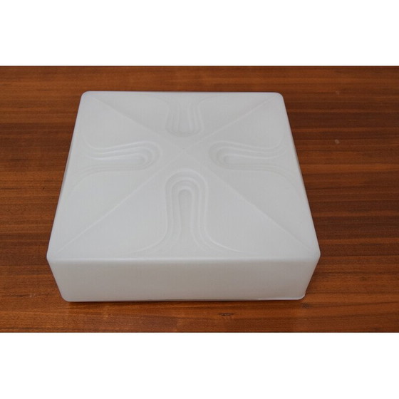 Image 1 of Vintage glass and metal ceiling lamp, Czechoslovakia 1970