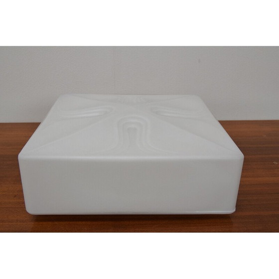 Image 1 of Vintage glass and metal ceiling lamp, Czechoslovakia 1970