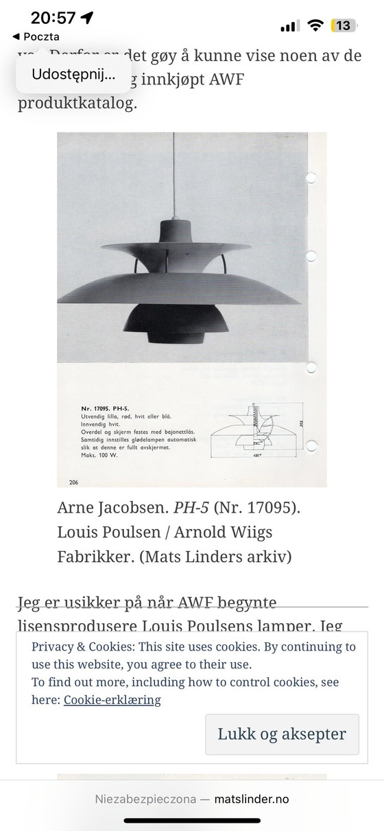 Image 1 of Danish Vintage Pendant Lamp Ph 5 By Poul Henningsen, Louis Poulsen, 1958