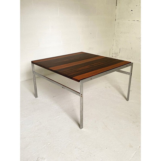 Image 1 of Vintage coffee table in brushed steel by Preben Fabricius and Jorgen Kastholm for Bo-Ex, Denmark 1960