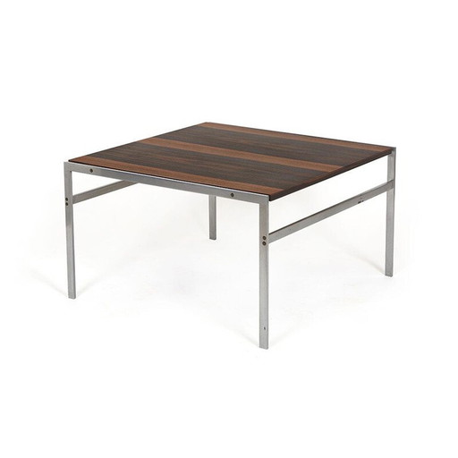 Vintage coffee table in brushed steel by Preben Fabricius and Jorgen Kastholm for Bo-Ex, Denmark 1960