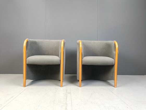 Image 1 of Pair Of Italian Armchairs, 1980S