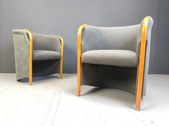 Image 1 of Pair Of Italian Armchairs, 1980S