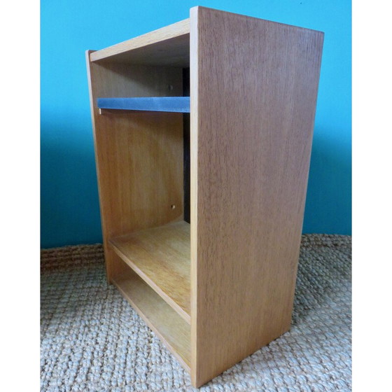 Image 1 of Pair of vintage wall-mounted elm bedside tables, Denmark 1980