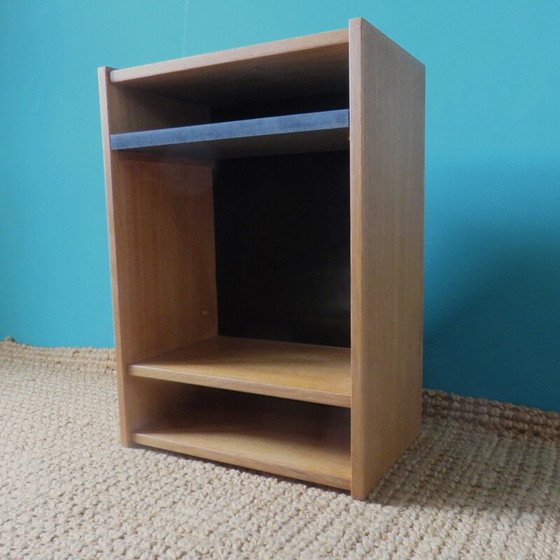 Image 1 of Pair of vintage wall-mounted elm bedside tables, Denmark 1980