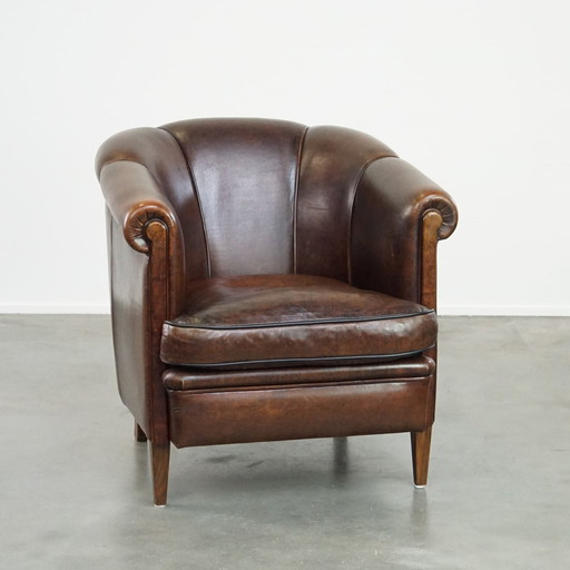 Dark Sheep Leather Club Chair