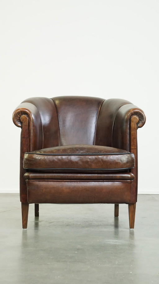 Dark Sheep Leather Club Chair