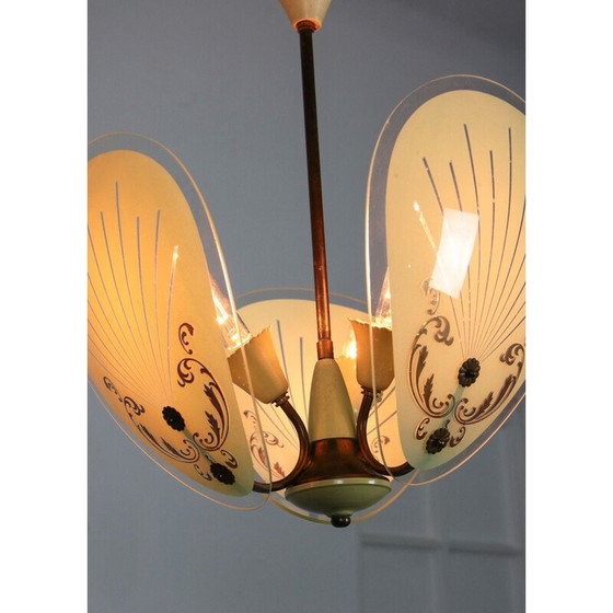Image 1 of Vintage murano glass hanging lamp, 1950