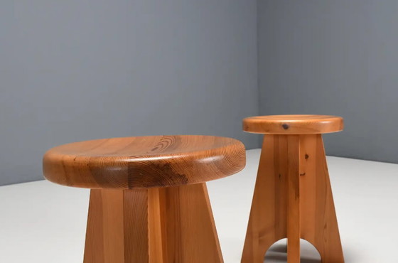 Image 1 of 2x Pine Stools