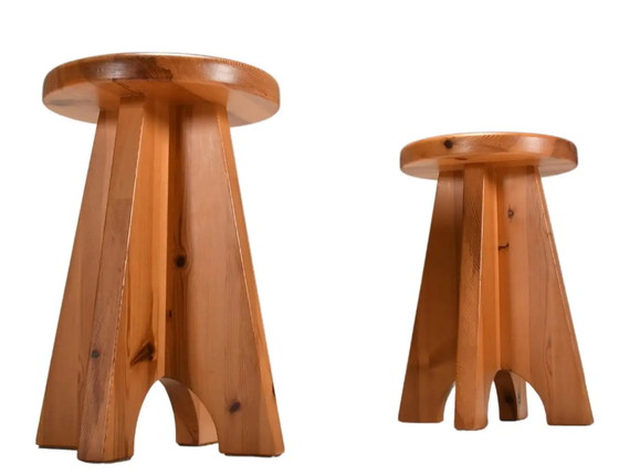 Image 1 of 2x Pine Stools