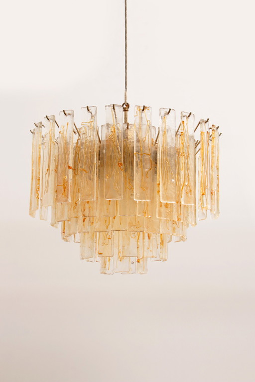 AV Mazzega 1970s Large Murano glass pendant lamp, Italy