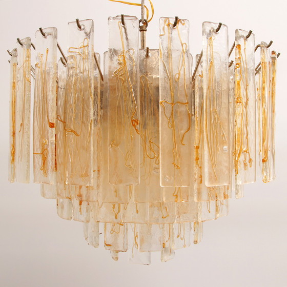 Image 1 of AV Mazzega 1970s Large Murano glass pendant lamp, Italy