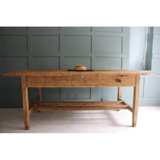 Image 1 of Tavolo da fattoria in pino irlandese d'epoca